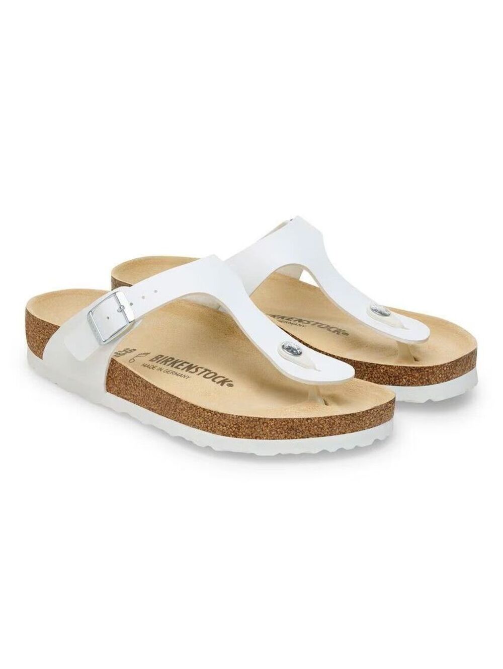 Birkenstock Women's Gizeh  Footbed Birko-Flor Thong Sandal White Size 42 (11)